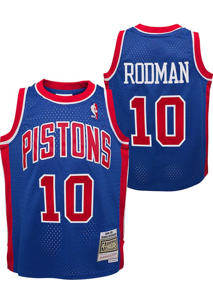 Detroit Pistons Dennis Rodman Youth BLUE Swingman Basketball