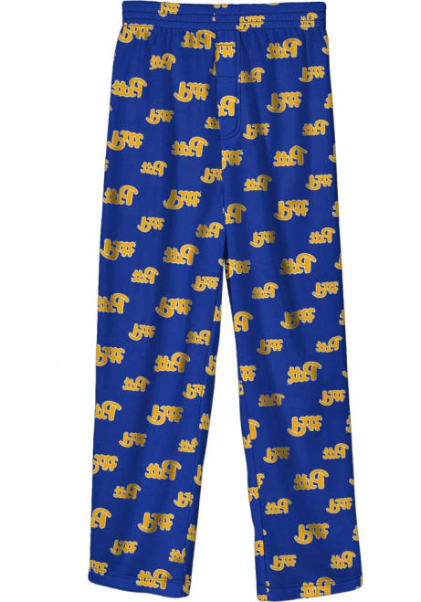 Youth Blue Pitt Panthers All Over Logo Loungewear Sleep Pants