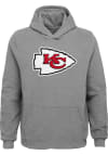 Main image for Kansas City Chiefs Youth Grey Primary Logo Long Sleeve Hoodie