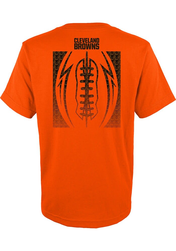 Cleveland Browns Boys ORANGE Blitz Ball Short Sleeve T-Shirt