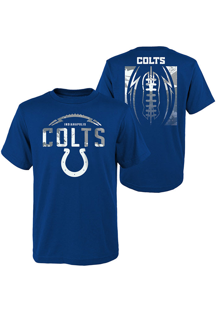 Outerstuff Indianapolis Colts Youth Blue Blitz Ball Short Sleeve Tshirt Blue 100 Cotton Size M Rally House