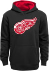 Main image for Detroit Red Wings Youth Black Prime Long Sleeve Hoodie