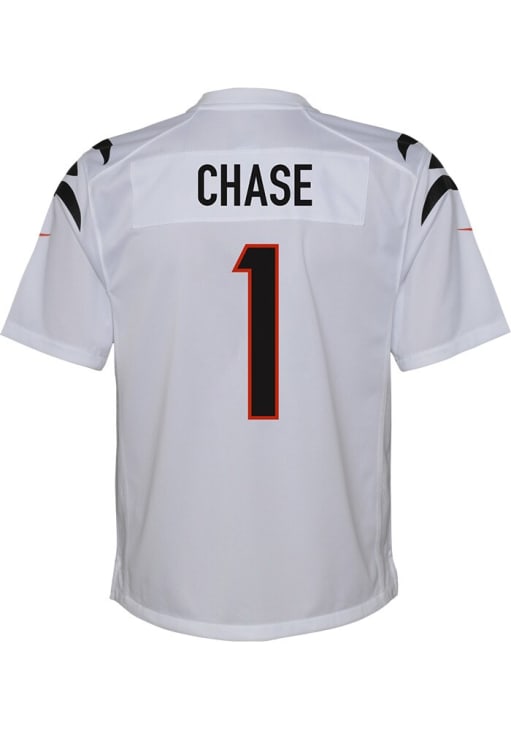 Ja'Marr Chase Cincinnati Bengals Youth White Nike Away Football Jersey