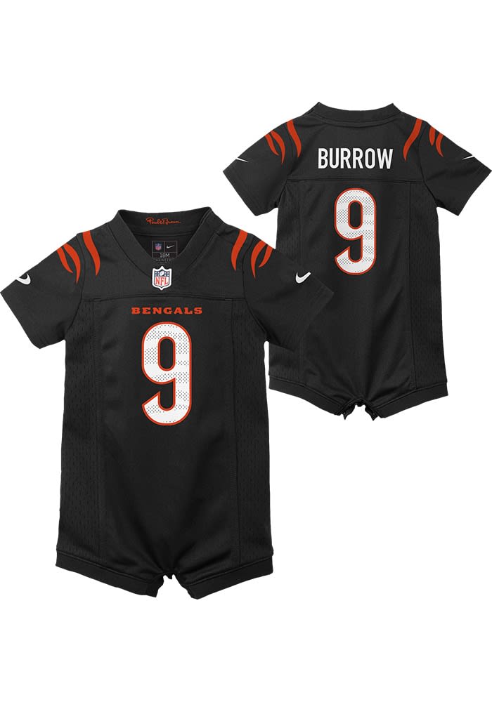 Joe Burrow Cincinnati Bengals Baby Black Nike Home Romper Football Jersey