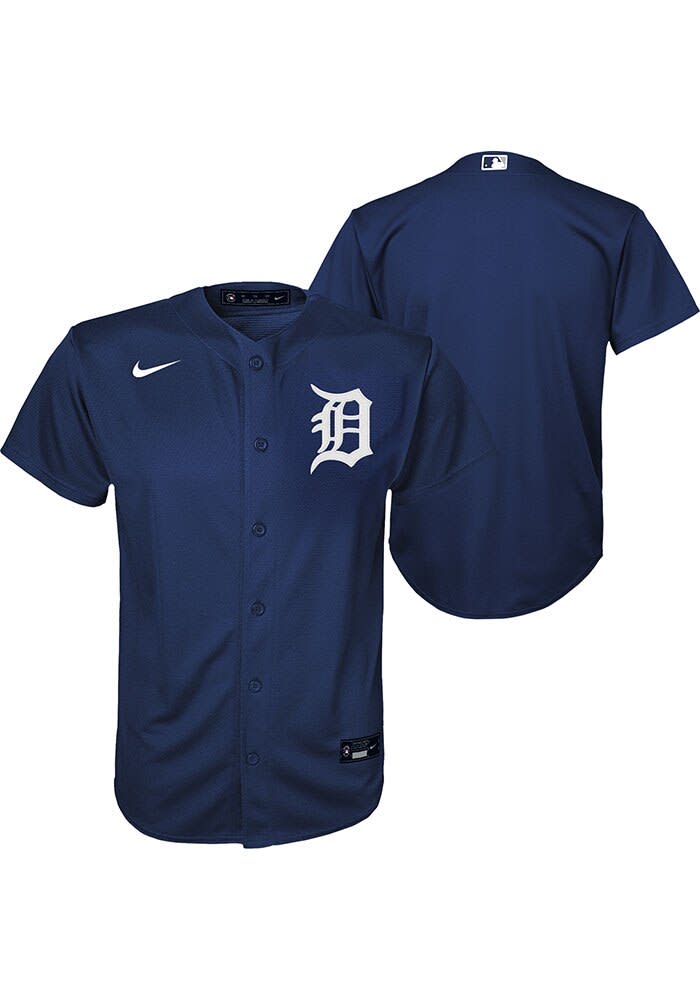 Nike Detroit Tigers Boys NAVY Alt 1 Blank Replica - 133413831