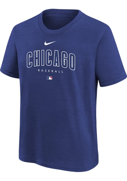 Men’s New Era Chicago Cubs Royal Script Logo V-Neck T-Shirt