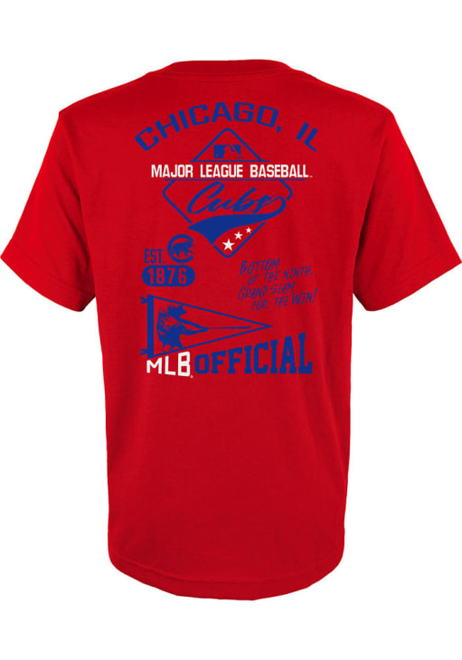 Chicago Cubs Youth Red Multi Hits Short Sleeve T-Shirt