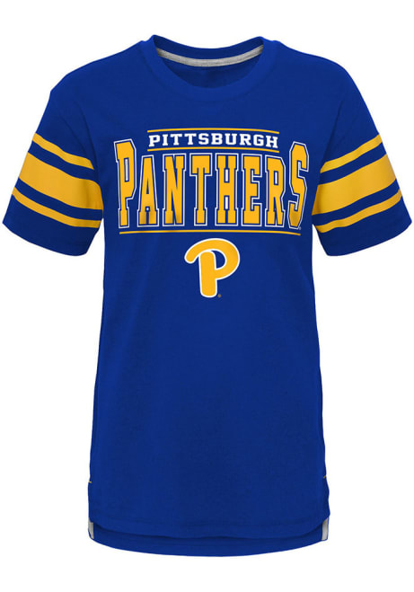 Youth Blue Pitt Panthers Huddle Up Short Sleeve Fashion T-Shirt