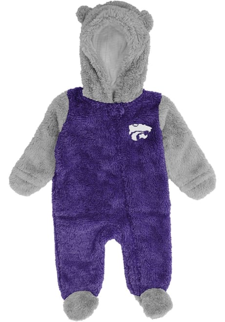 Baby Purple K-State Wildcats Game Nap Teddy Fleece Loungewear One Piece Pajamas