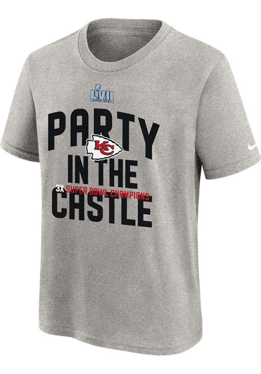 Nike Kansas City Chiefs Youth Grey 2022 Super Bowl Champs Parade Short Sleeve T-Shirt