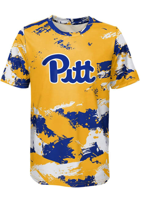 Youth Blue Pitt Panthers Cross Pattern Short Sleeve T-Shirt