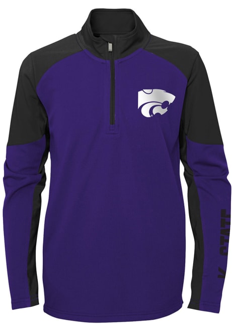 Youth Purple K-State Wildcats Audible Long Sleeve Quarter Zip