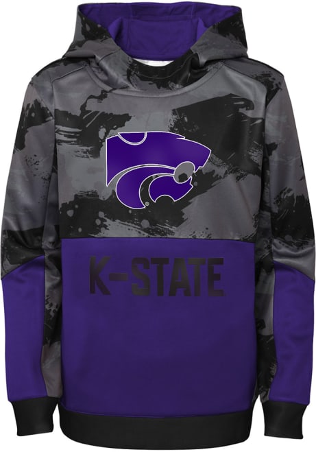 Boys Purple K-State Wildcats Covert Long Sleeve Hooded Sweatshirt