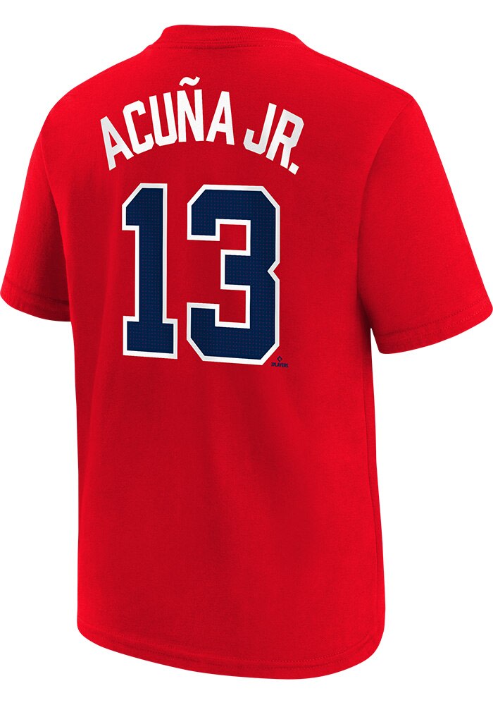 Ronald Acuna Jr Atlanta Braves Youth Red Nike Home Name and Number