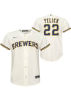 Main image for Christian Yelich  Milwaukee Brewers Boys White Home Replica Baseball Jersey