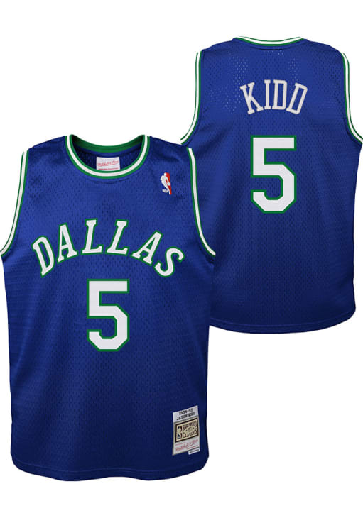 Jason Kidd  Mitchell and Ness Dallas Mavericks Youth Swingman Road Blue Basketball Jersey