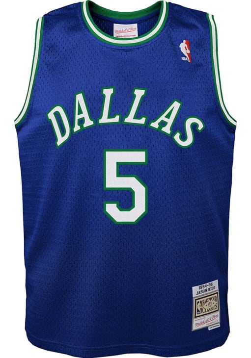 Jason Kidd  Mitchell and Ness Dallas Mavericks Youth Swingman Road Blue Basketball Jersey