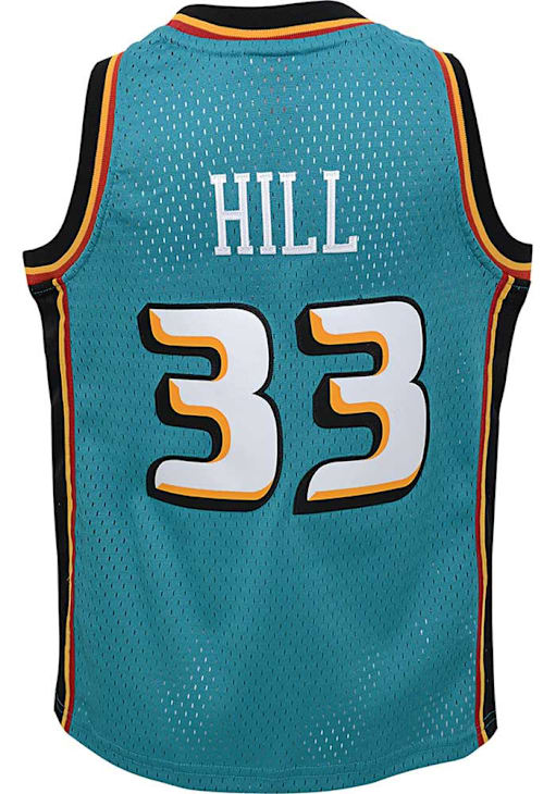 Grant Hill  Mitchell and Ness Detroit Pistons Youth Swingman Road Teal Basketball Jersey