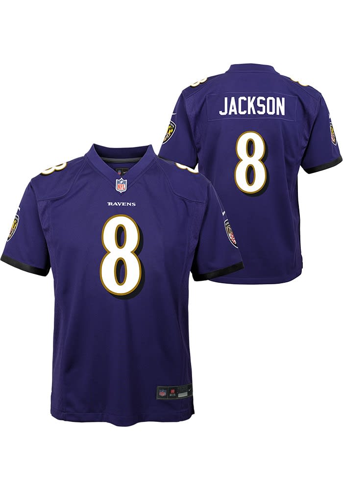 Baltimore Ravens Lamar Jackson Youth Home Replica PURPLE Nike Football Jersey