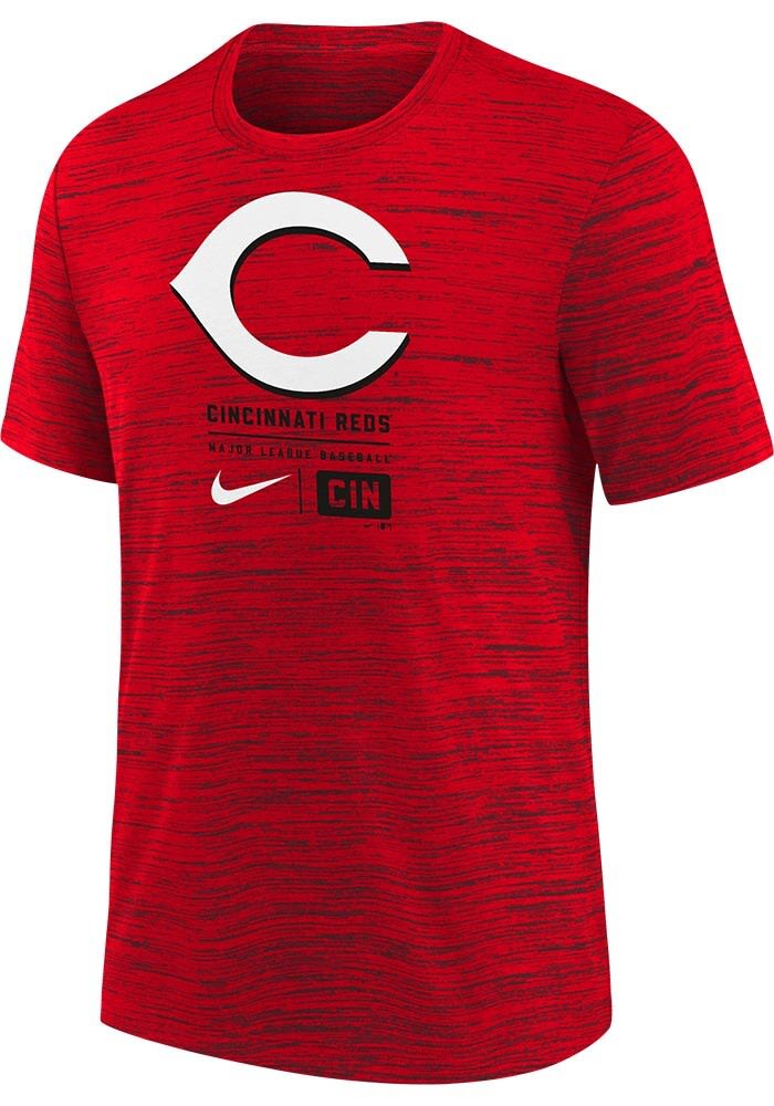 Men s Nike Red Cincinnati Reds Large Logo Velocity T Shirt Size Small