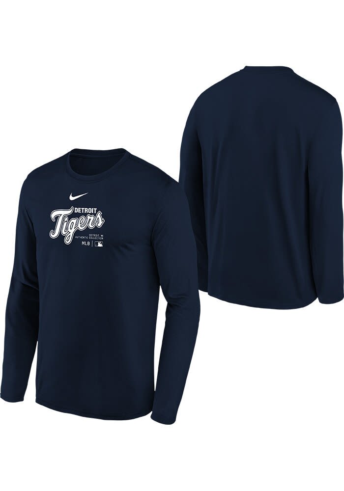 Nike Detroit Tigers Youth NAVY Practice Long Sleeve T-Shirt