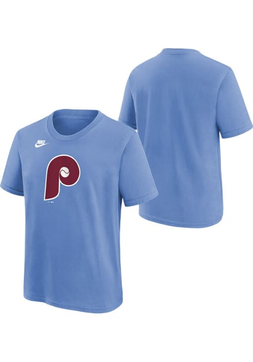 Nike Philadelphia Phillies Youth Light Blue Cooperstown Team Logo Short Sleeve T-Shirt