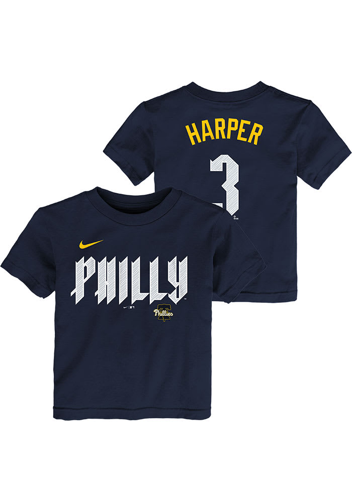 Bryce Harper Philadelphia Phillies Toddler Navy Blue Fuse City Connect Short Sleeve Player T Shi