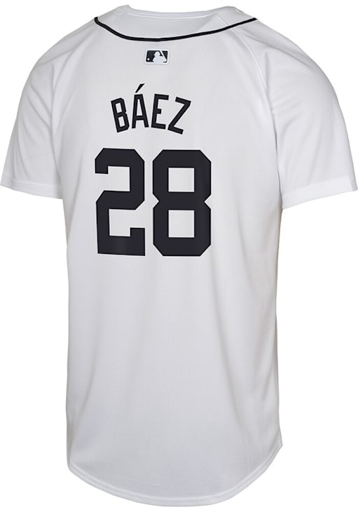 Detroit Tigers Javier Baez Youth White Home Limited Baseball