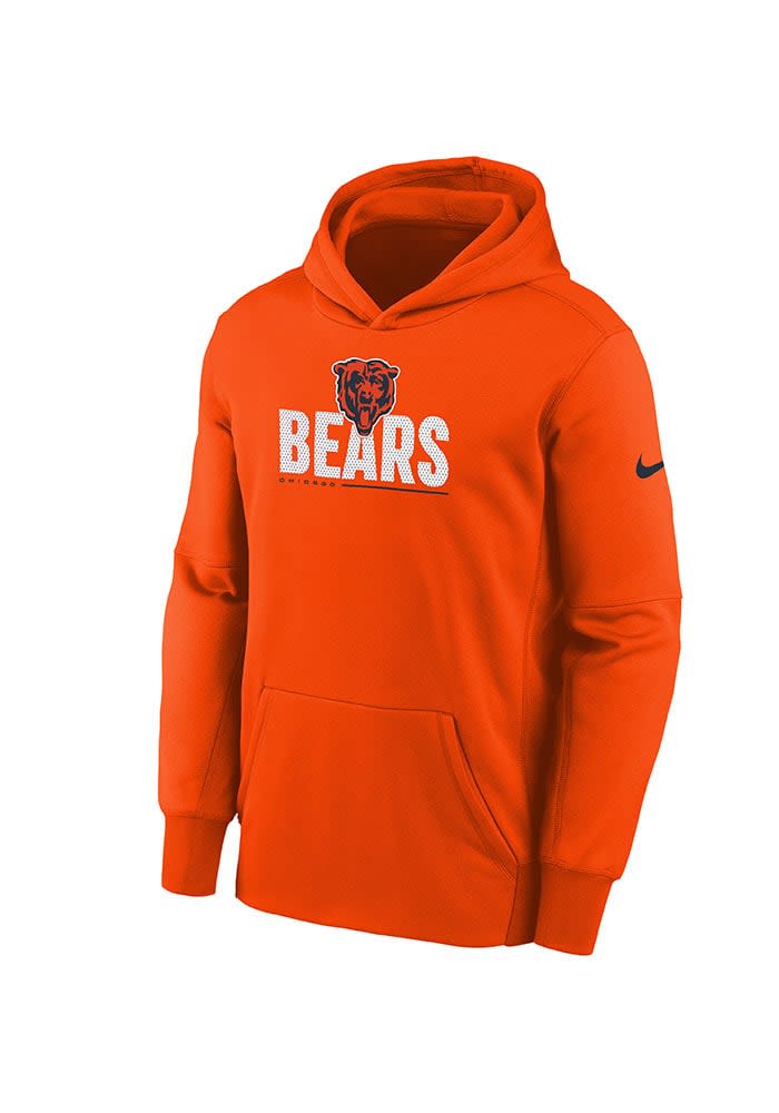 Rare Nike hot Chicago Bears Full Zip Gray Orange Accents Hoodie Sweatshirt NFL