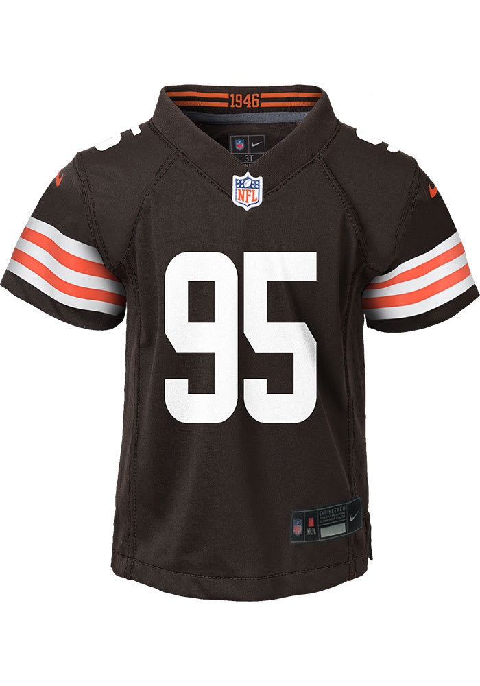 Nike Cleveland Browns No95 Myles Garrett Brown Youth Stitched NFL Limited Rush Jersey