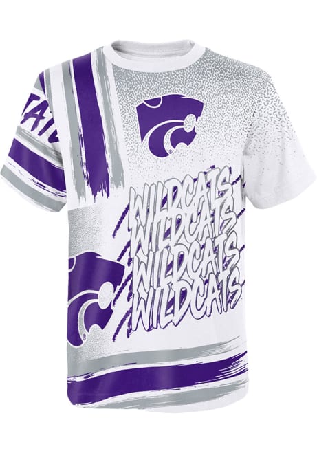 Youth White K-State Wildcats Game Time Short Sleeve T-Shirt