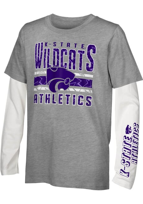 Boys Grey K-State Wildcats Into The Mix 3-in-1 Long Sleeve T-Shirt