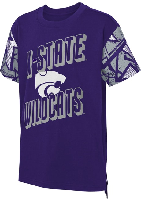 Boys Purple K-State Wildcats Game Changer Short Sleeve Fashion Tee