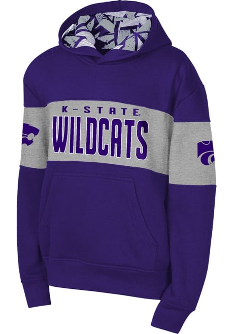 Youth Purple K-State Wildcats Red Zone Long Sleeve Hooded Sweatshirt