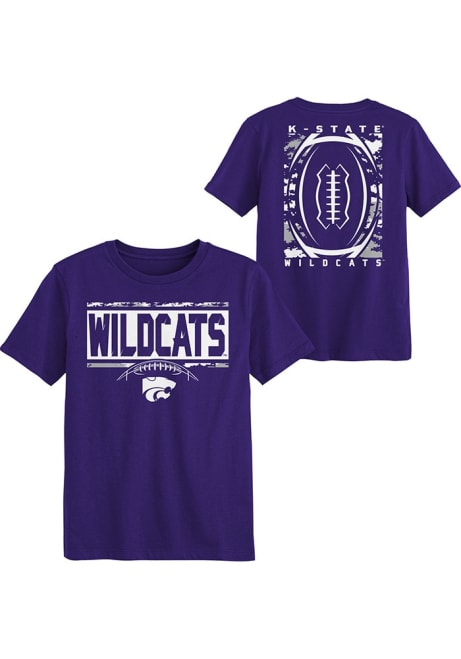 Boys Purple K-State Wildcats Camo Football Short Sleeve T-Shirt