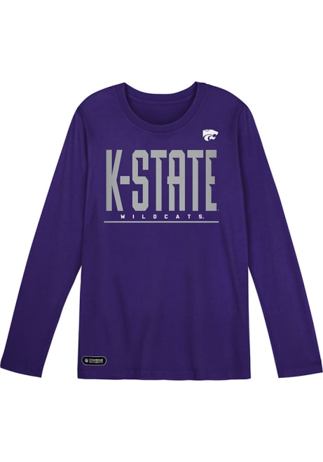 Boys Purple K-State Wildcats Pumped Up Long Sleeve T-Shirt