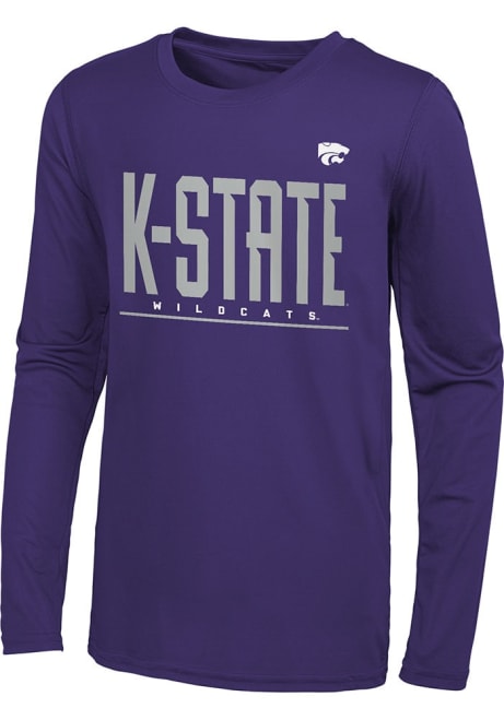 Youth Purple K-State Wildcats Pumped Up Long Sleeve T-Shirt