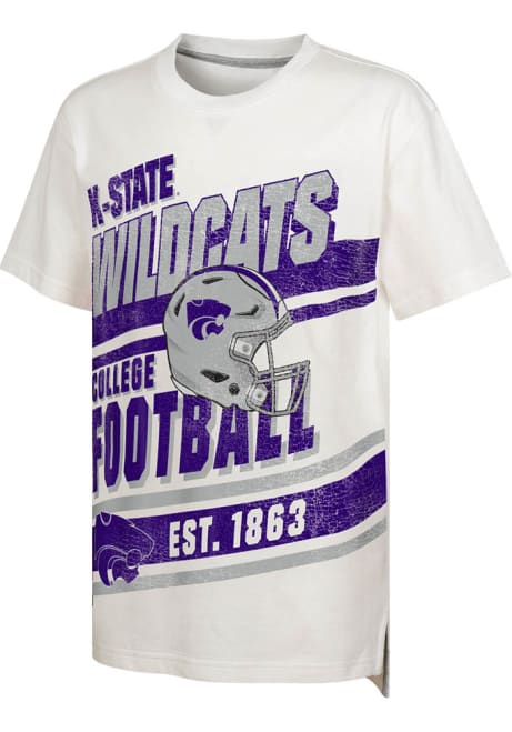 Boys Oatmeal K-State Wildcats Lets Get Loud Fball Short Sleeve T-Shirt