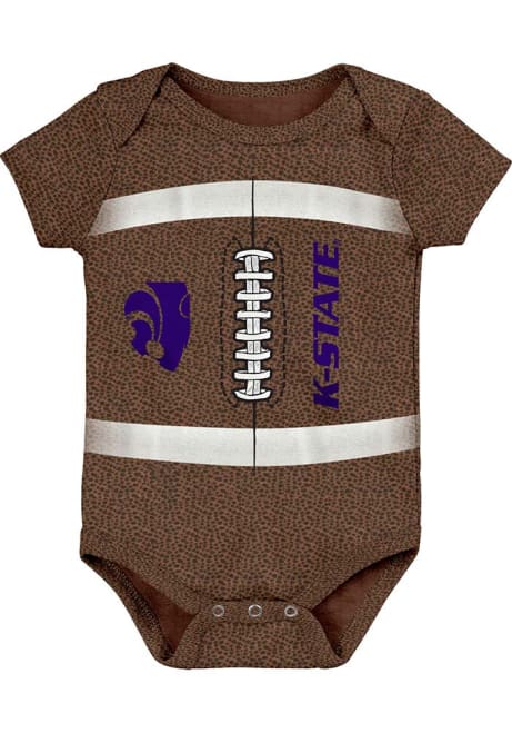 Baby Brown K-State Wildcats Football Short Sleeve One Piece