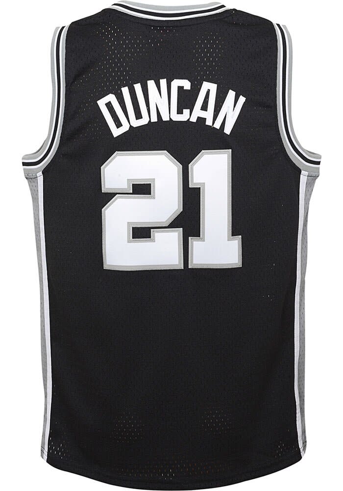 San Antonio Spurs Tim Duncan Youth BLACK Swingman Road