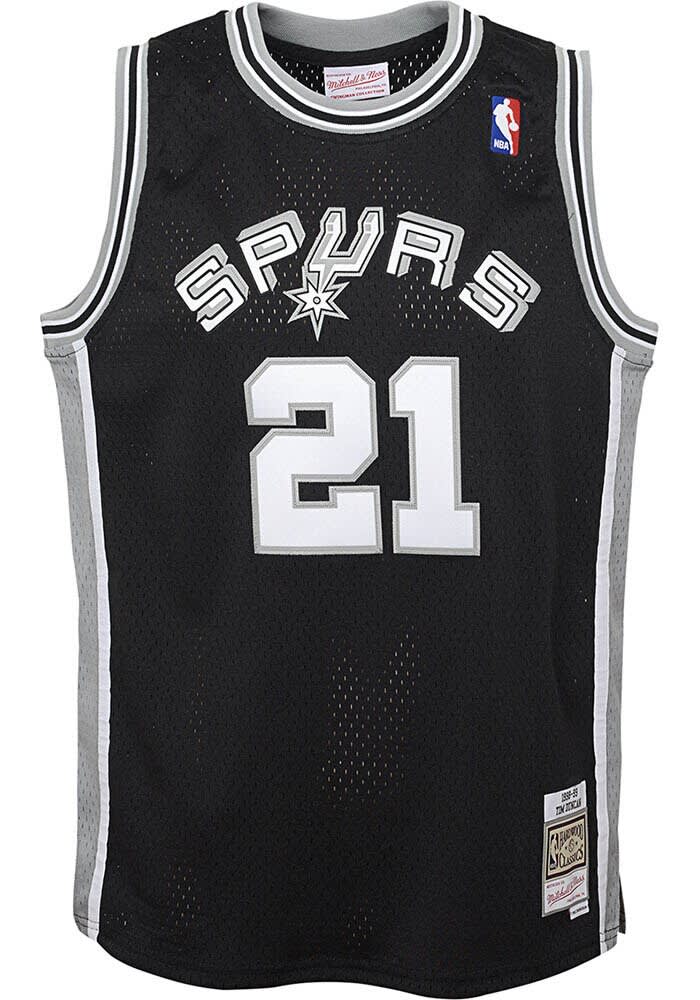 San Antonio Spurs Tim Duncan Youth BLACK Swingman Road