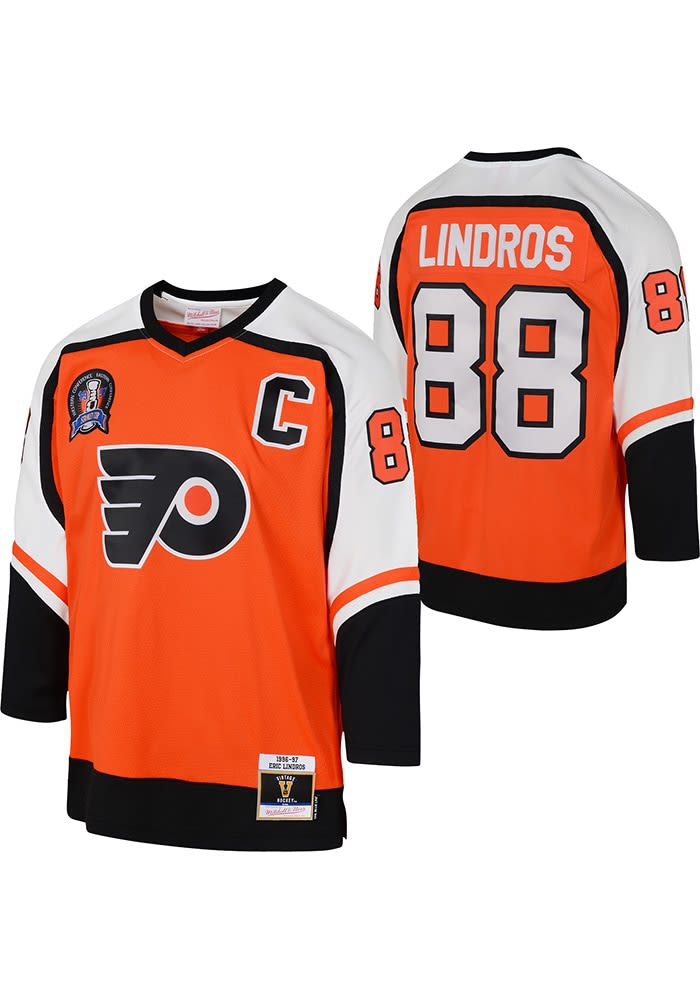 Eric Lindros Philadelphia Flyers Youth White Dark Retired Hockey Jersey