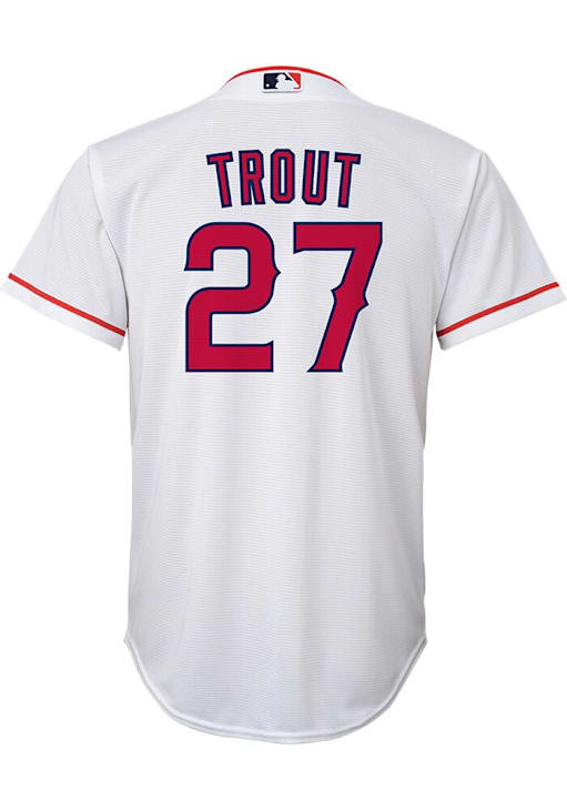 Los Angeles Angels Mike Trout Youth White Home Replica Baseball