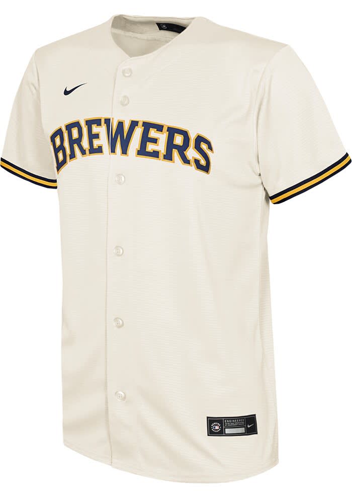 Milwaukee Brewers Christian Yelich Youth White Home Replica