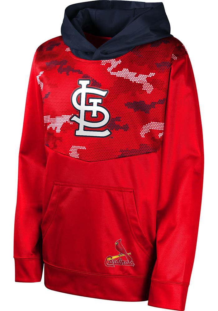 St Louis Cardinals Youth Red Dug Out Long Sleeve Hoodie - 133421068