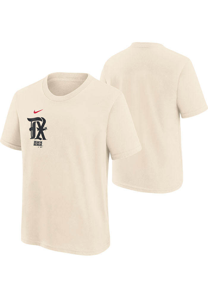 Nike Texas Rangers Youth TAN Wordmark City Connect Short