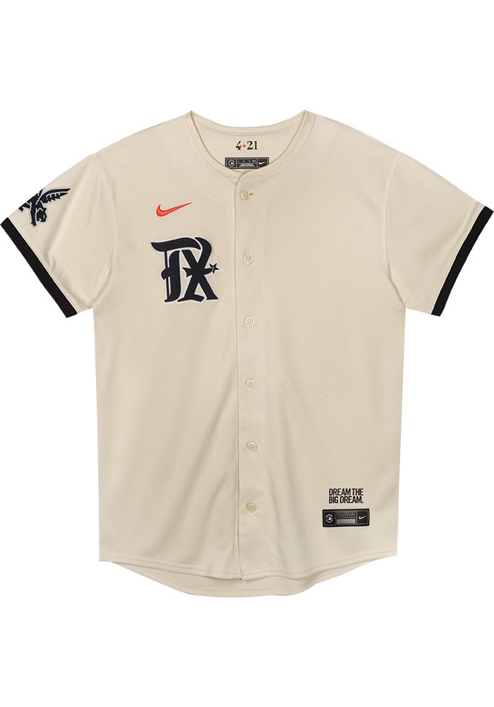 【NIKE】Texas Rangers Fashion Club Nike Texas Rangers Boys TAN City Connect Limited Blank