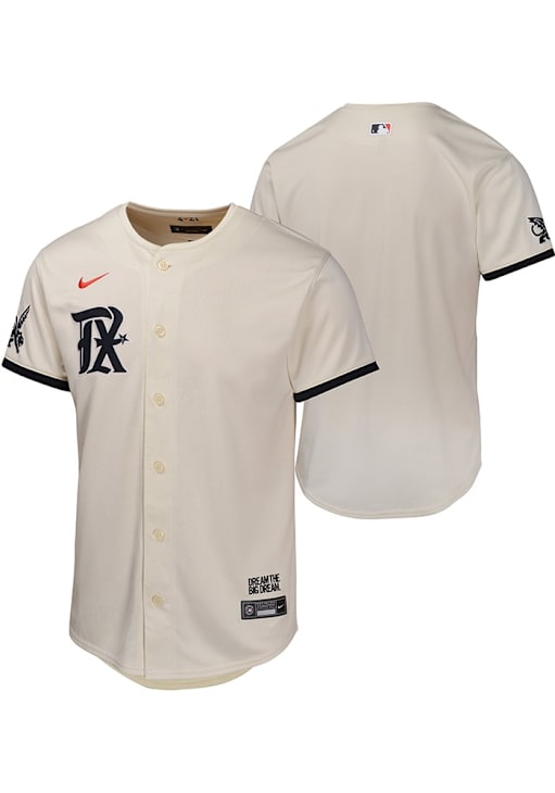 Nike Texas Rangers Youth Tan City Connect Limited Blank Jersey