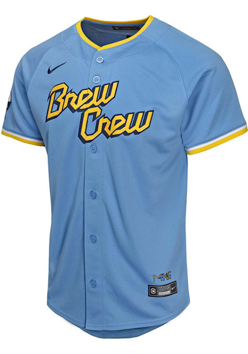 Milwaukee Brewers Youth LIGHT BLUE City Connect Limited Blank