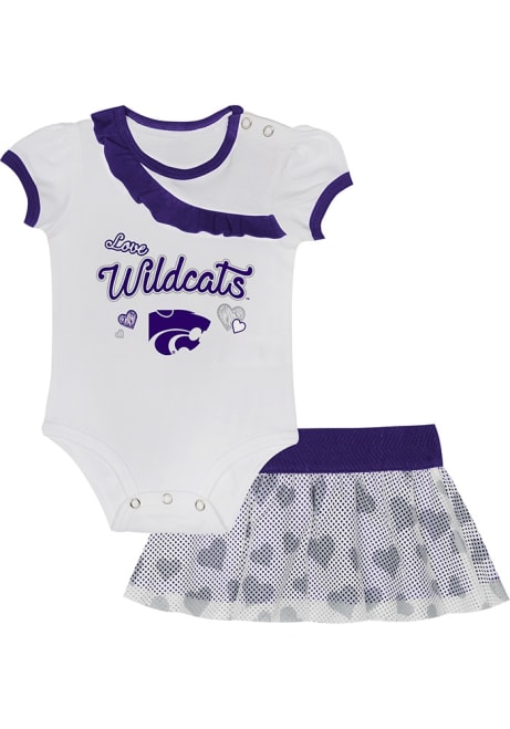 Infant Girls Purple K-State Wildcats Love My Team Top and Bottom Set